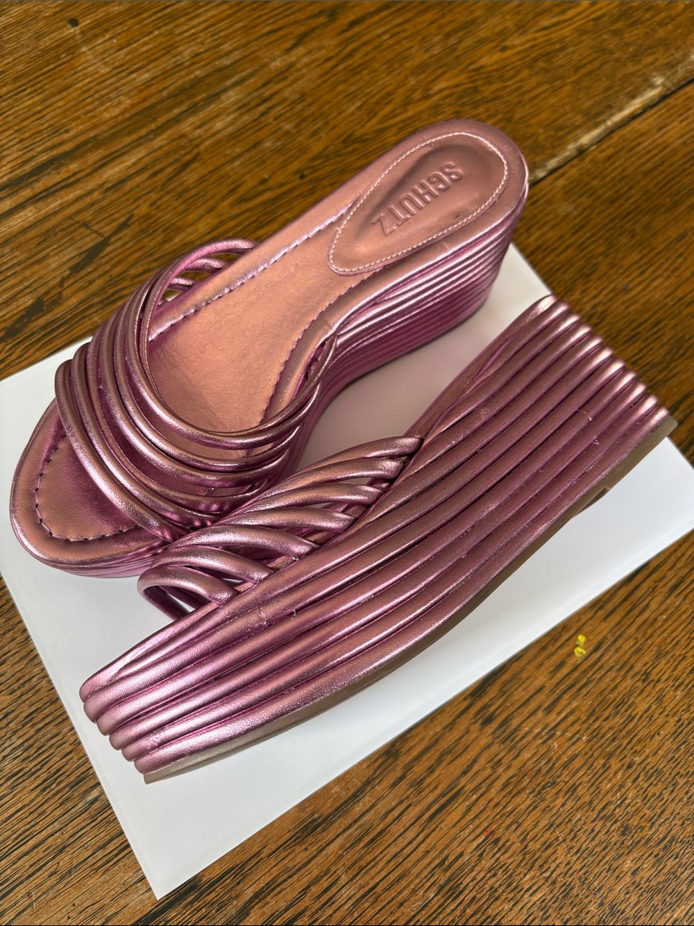 Schultz Valley Metallic Wedge sandal size 7 - Picture 7 of 7